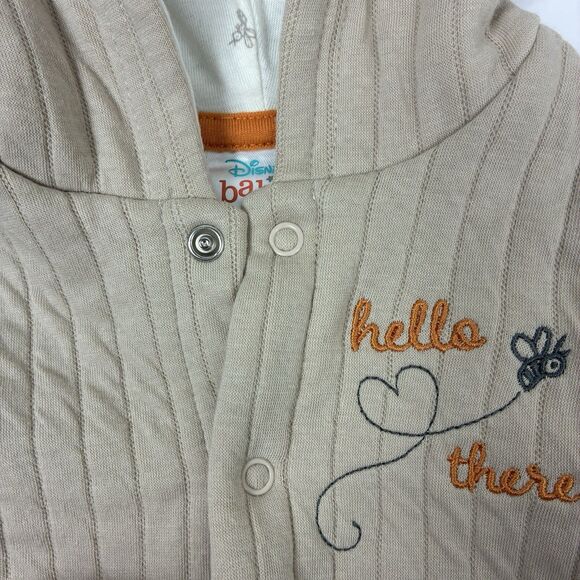 Disney Winnie the Pooh Baby Sweater Hoodie 6-9 Months Unisex Tan Brown Cozy - Picture 6 of 10
